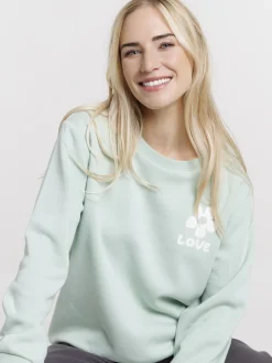 Sweat à message fleur femme