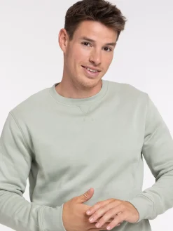 Sweat basique coloris sauge homme