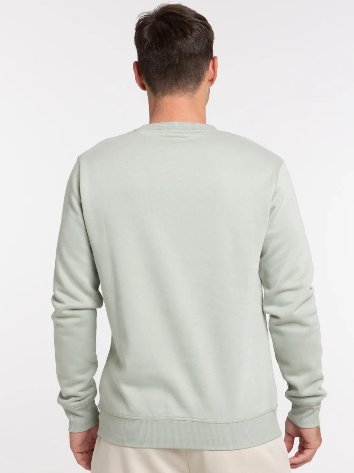 Sweat basique coloris sauge homme