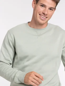 Sweat basique coloris sauge homme