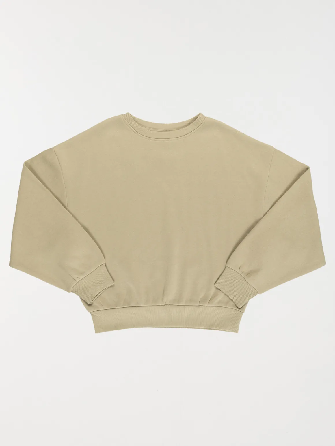 Sweat basique kaki clair fille (XXS-M)