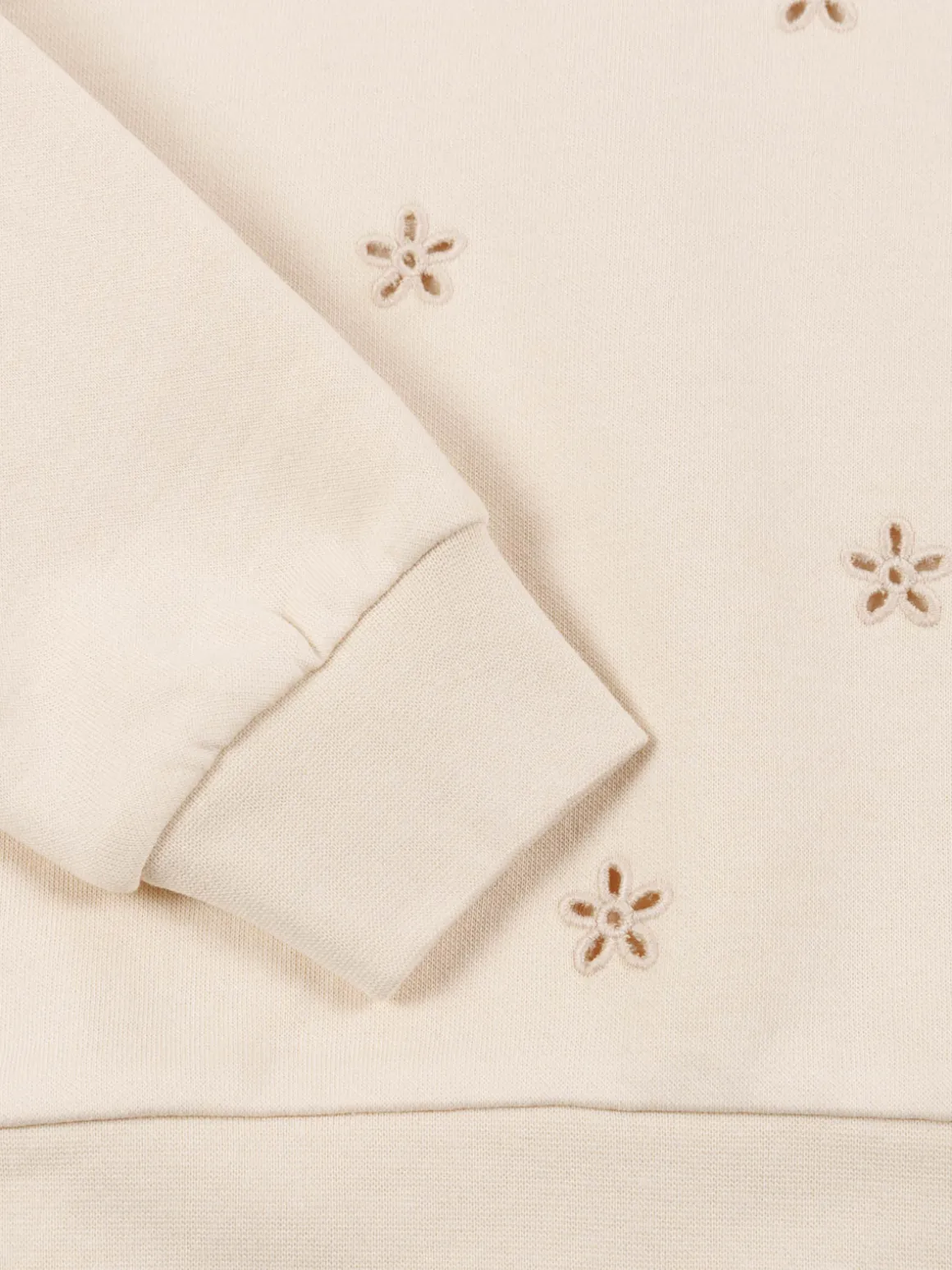 Sweat brodé beige rosé fille (3-12A)