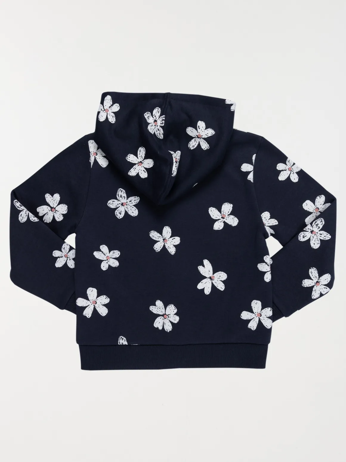 Sweat capuche fleuri fille (3-12A)