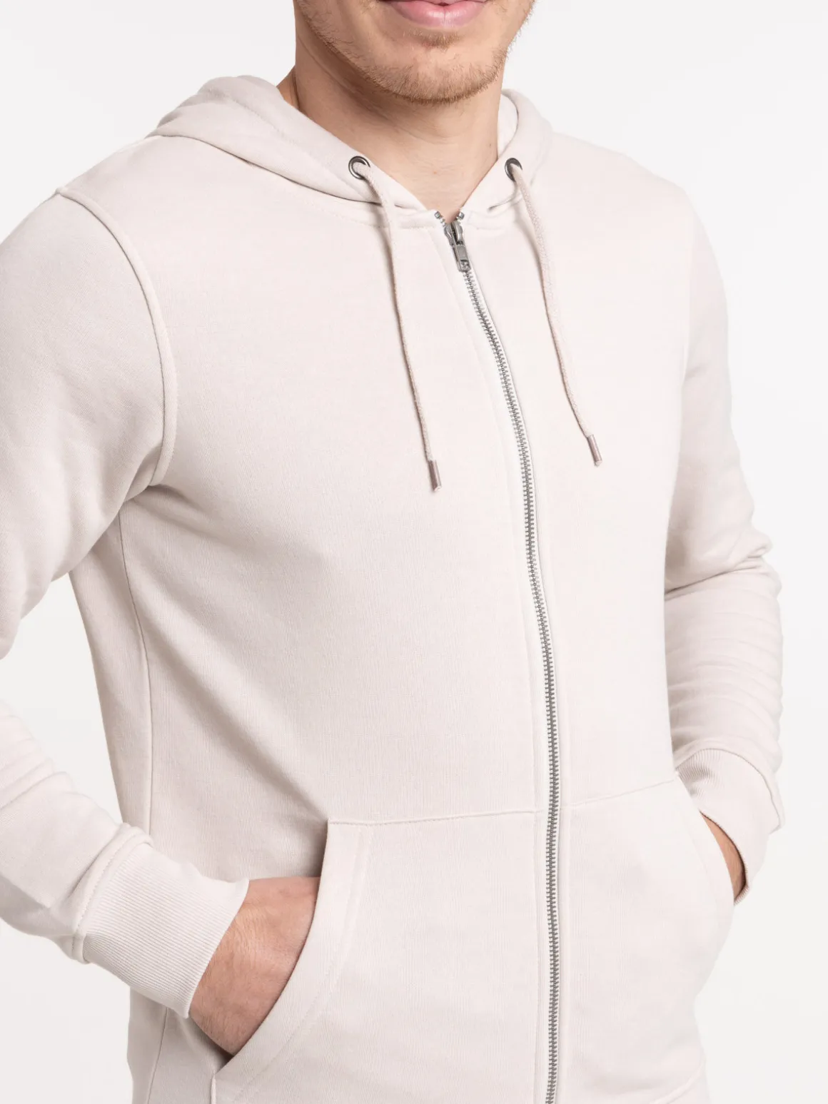 Sweat capuche homme coloris craie