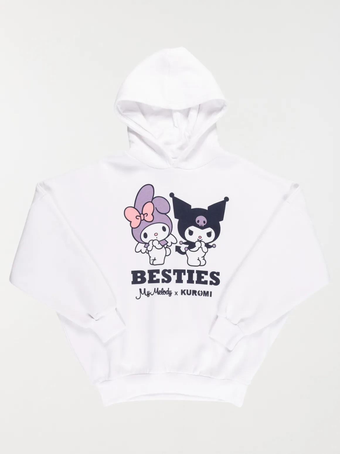 Sweat capuche Kuromi fille blanc (XXS-M)