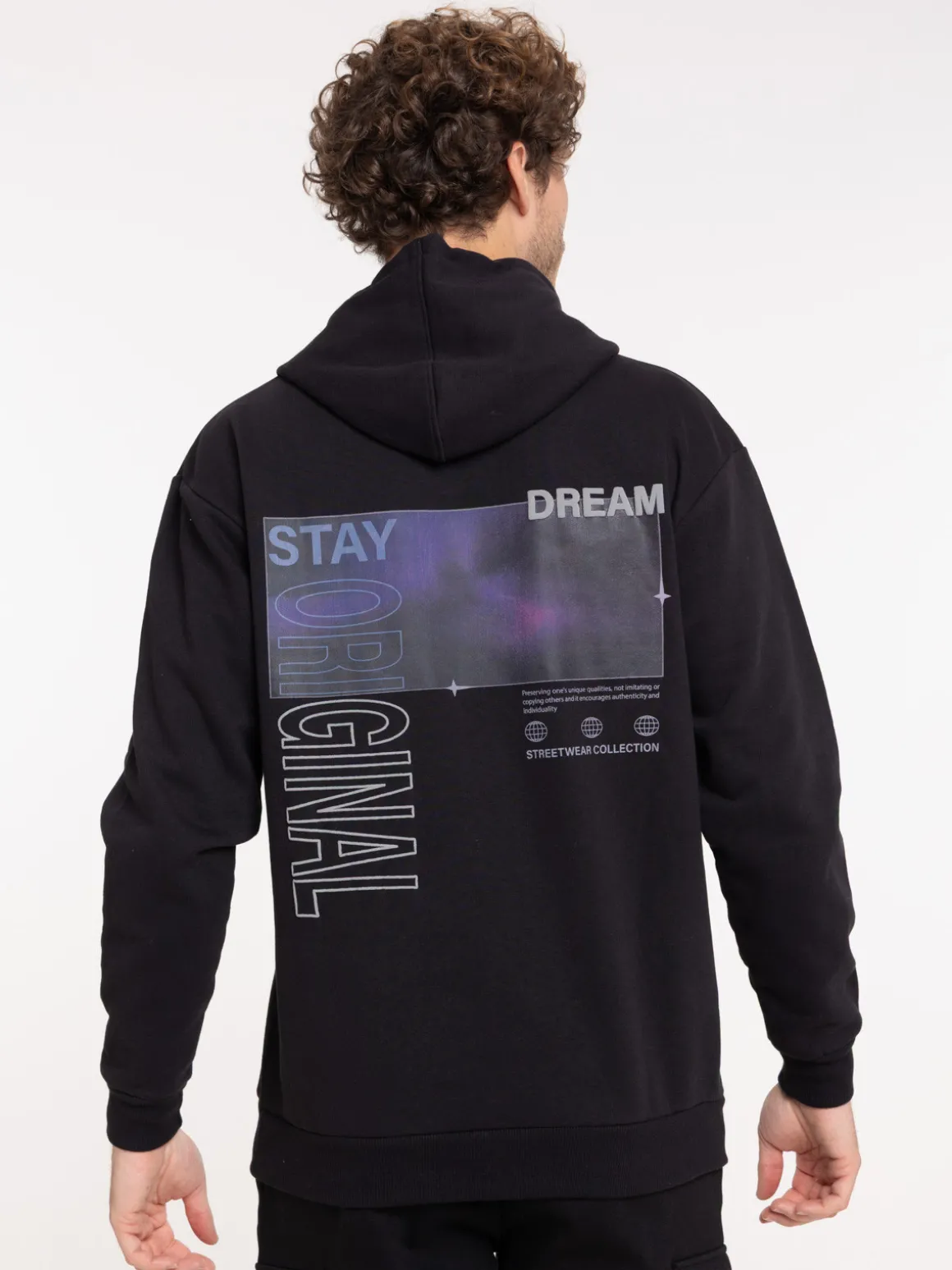 Sweat capuche motif devant et dos homme