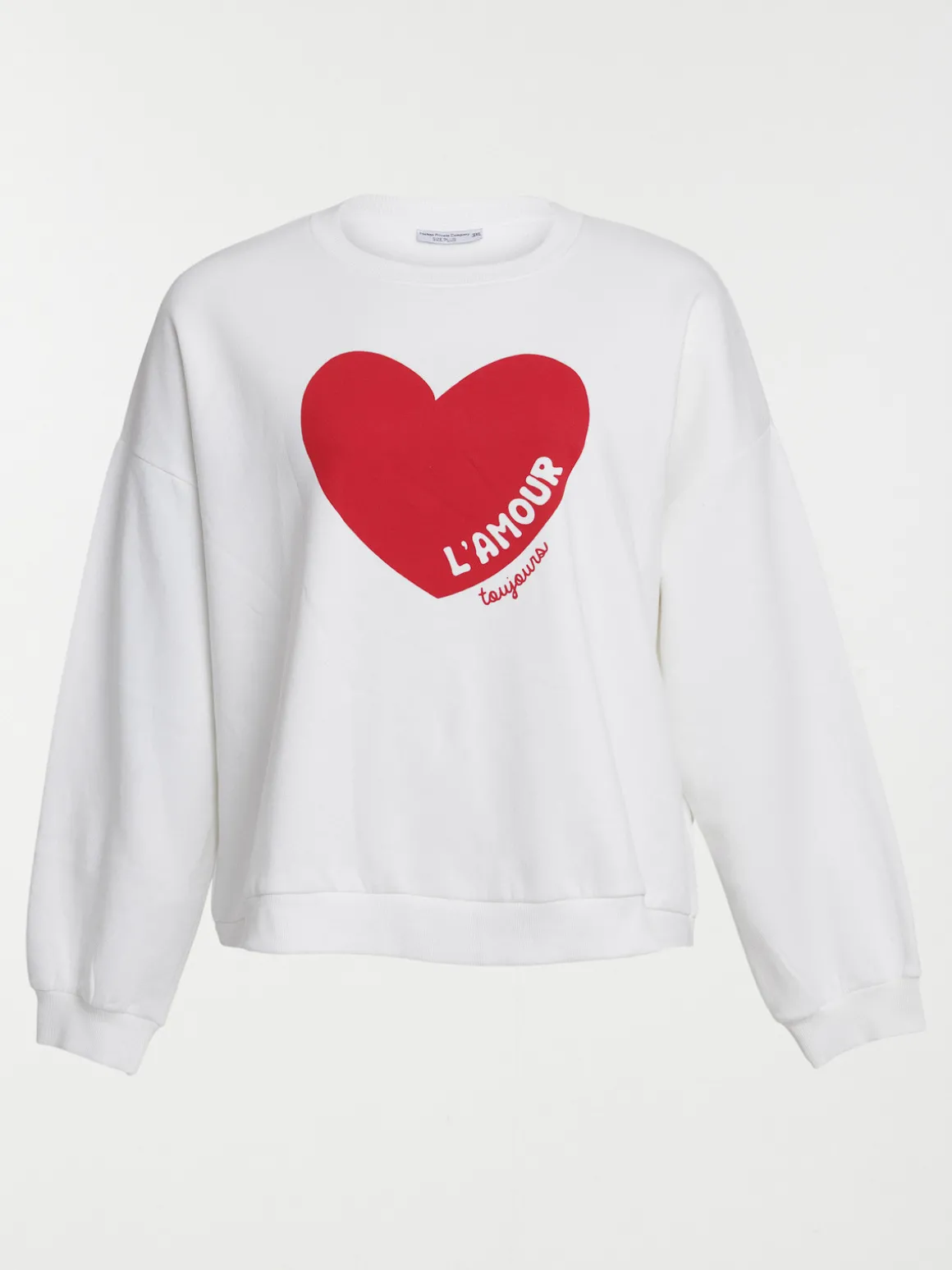 Sweat coeur grande taille femme