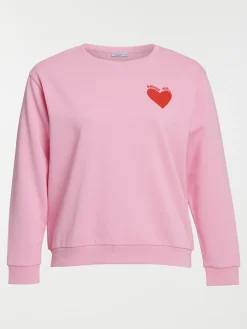 Sweat coeur poitrine grande taille femme