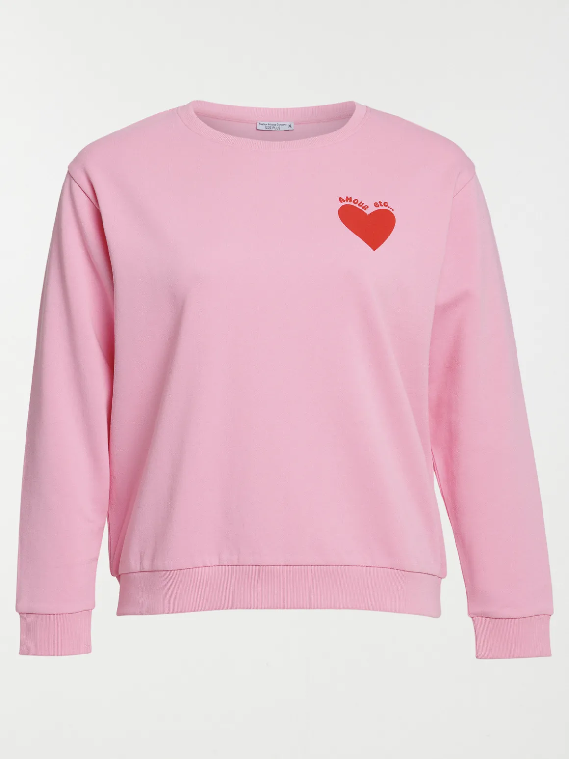 Sweat coeur poitrine grande taille femme
