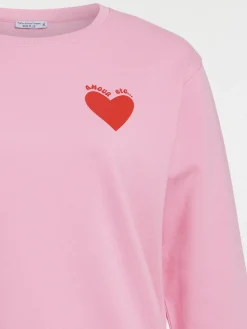 Sweat coeur poitrine grande taille femme