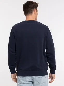 Sweat col rond message brodé homme