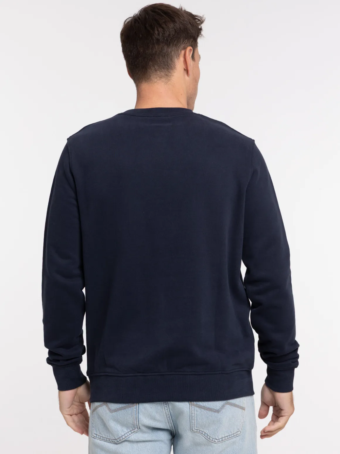 Sweat col rond message brodé homme