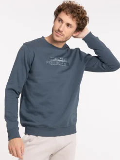 Sweat col rond message homme