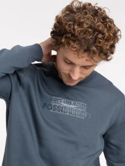 Sweat col rond message homme