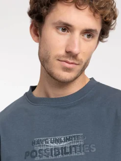Sweat col rond message homme
