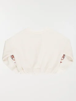 Sweat fleurs brodées fille (3-12A)