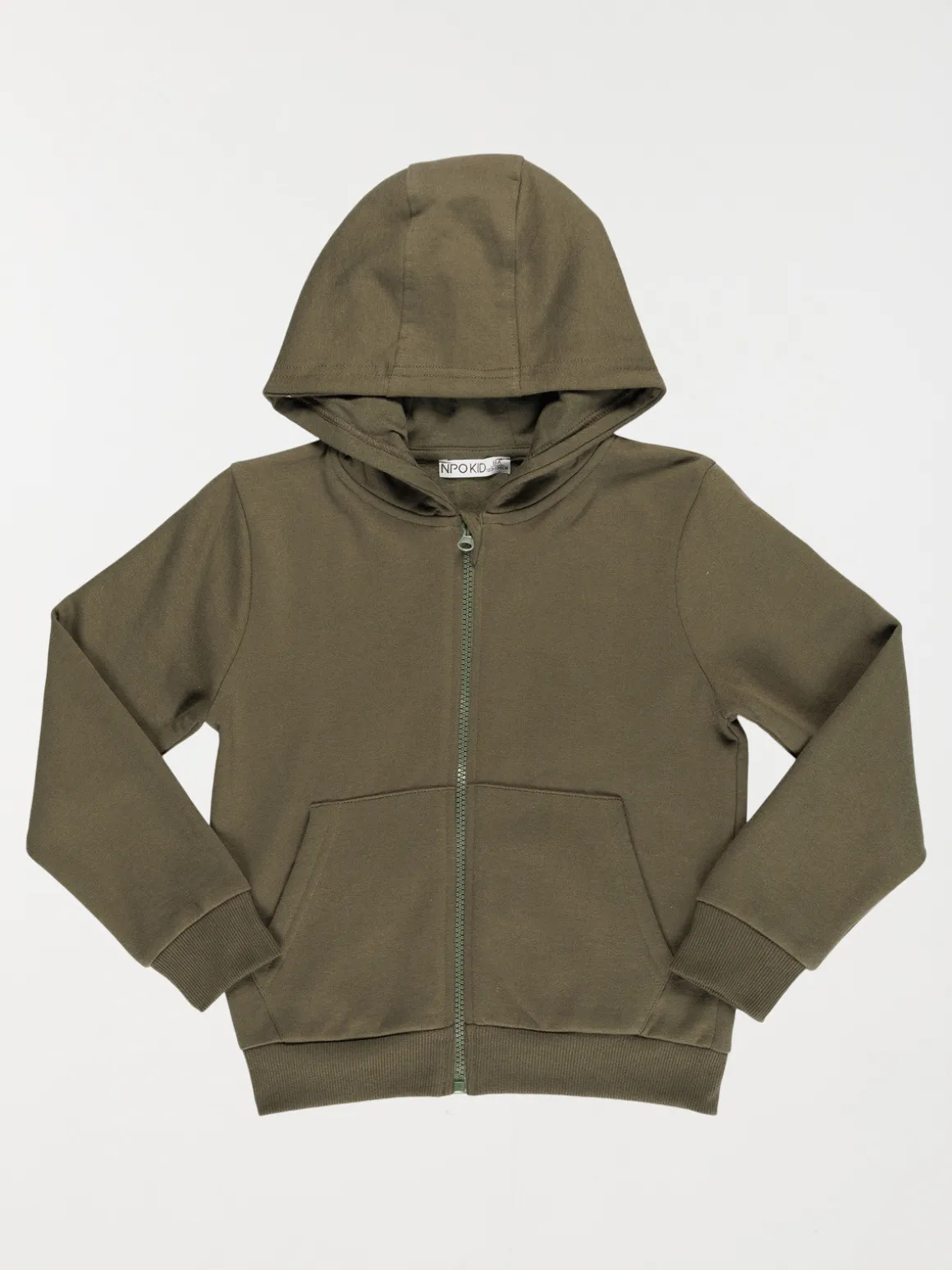 Sweat garçon à capuche kaki (3-12A)