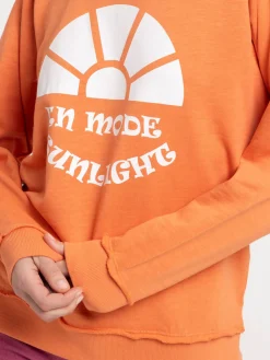 Sweat imprimé orange grisé femme