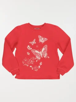 Sweat motifs papillons fille (3-12A)