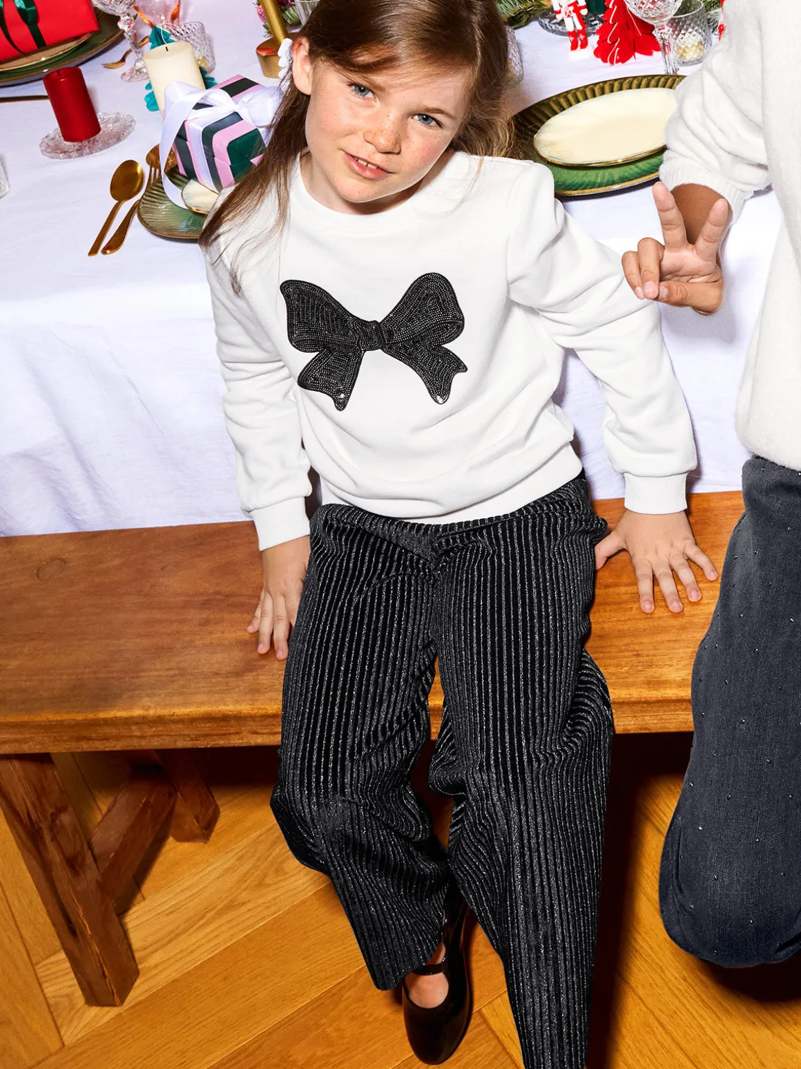 Sweat noeud en sequin fille (3-12A)