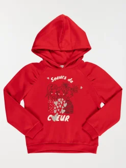 Sweat soeurs de coeur fille (3-12A)