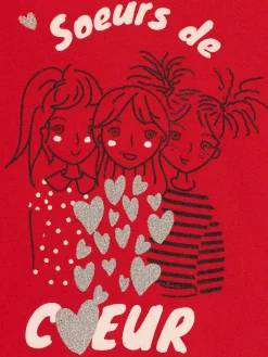 Sweat soeurs de coeur fille (3-12A)