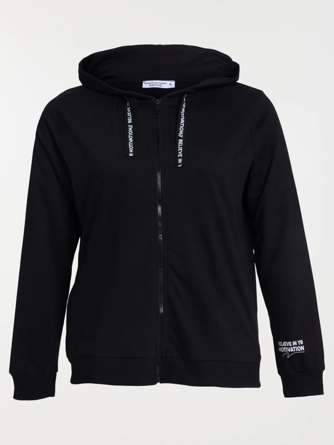 Sweat sport grande taille femme noir