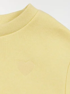 Sweat uni jaune clair fille (3-12A)