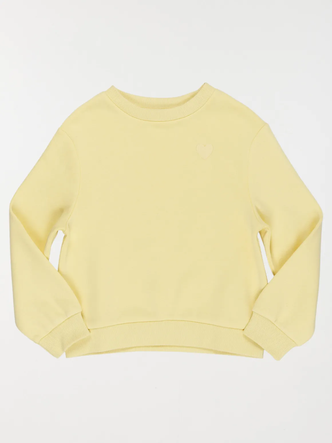 Sweat uni jaune clair fille (3-12A)