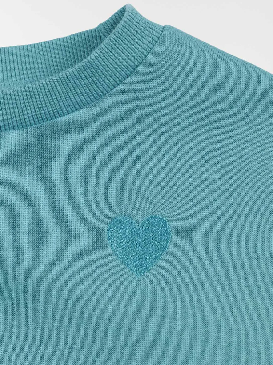 Sweat uni motif coeur fille (3-12A)