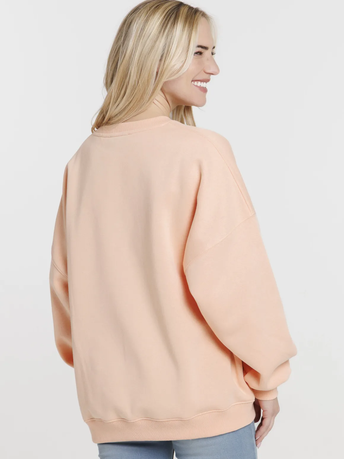 Sweat uni orange sorbet femme