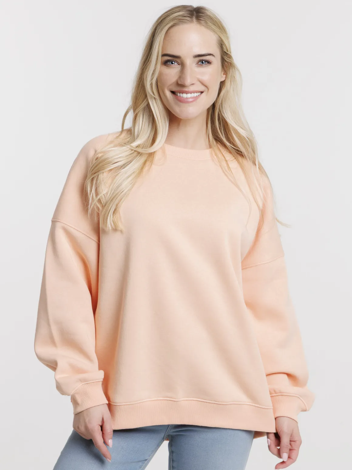 Sweat uni orange sorbet femme