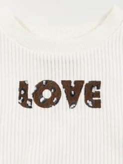 Sweat velours love léopard fille (3-12A)