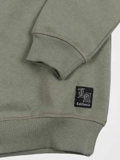 Sweat vert army col rond garçon (XXS-M)