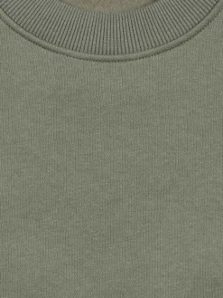 Sweat vert army col rond garçon (XXS-M)