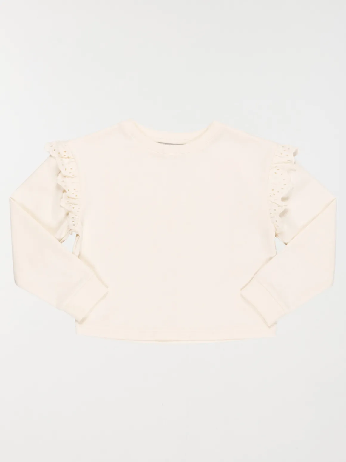Sweat volanté écru fille (3-12A)