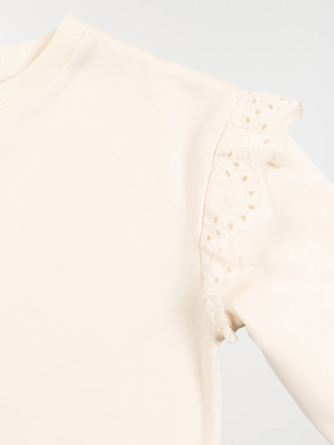 Sweat volanté écru fille (3-12A)