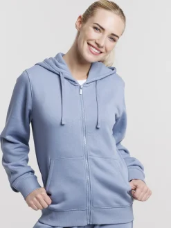 Sweat zippé à capuche femme