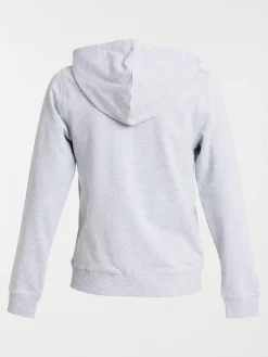 Sweat zippé à capuche gris chiné femme