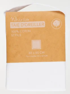 Taie d'oreiller 65 x 65 cm blanc