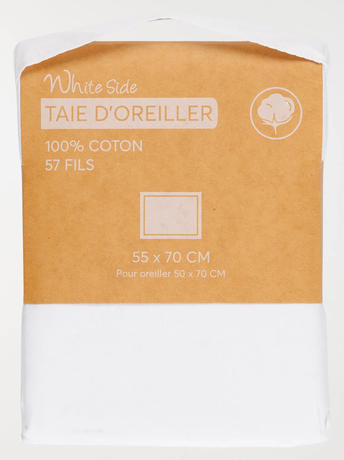 Taie d'oreiller 55x70 cm blanc