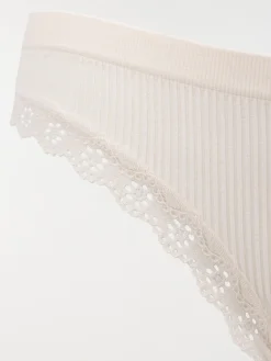 Tanga côtelé ivoire femme