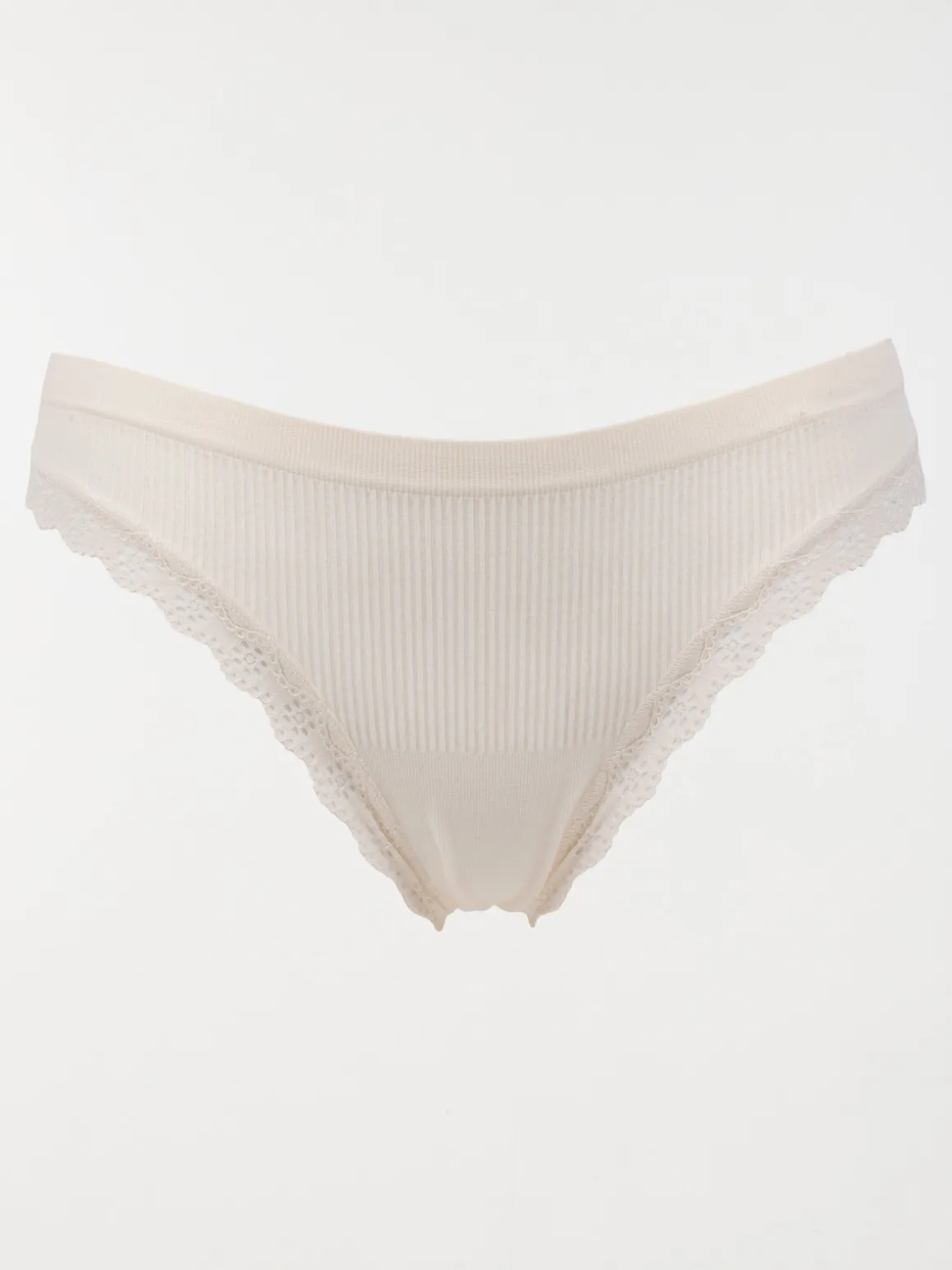 Tanga côtelé ivoire femme