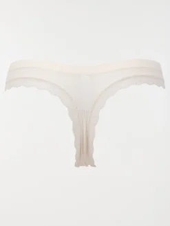 Tanga côtelé ivoire femme