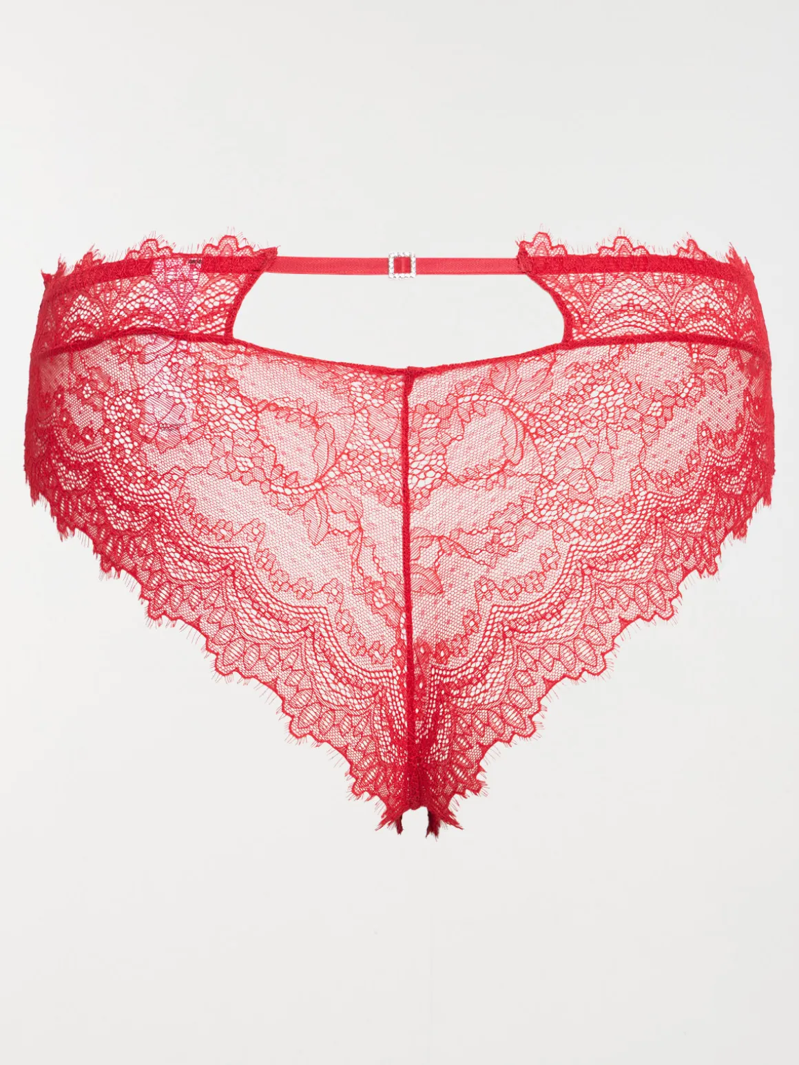 Tanga dentelle rouge grande taille femme