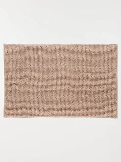 Tapis de bain chenille taupe