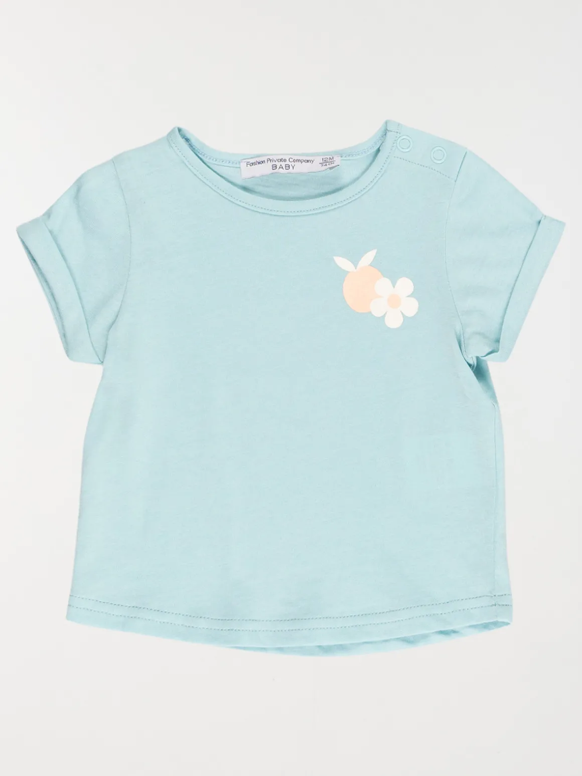Tee-shirt aqua fleurs fille (3-36M)