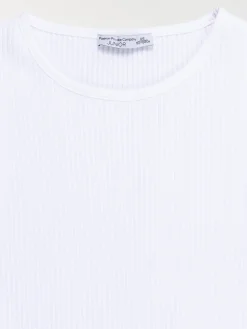 Tee-shirt blanc côtelé fille (XXS-M)