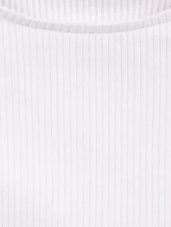 Tee-shirt blanc côtelé fille (XXS-M)