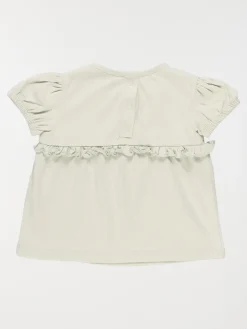 Tee-shirt broderie fleur fille (3-36M)